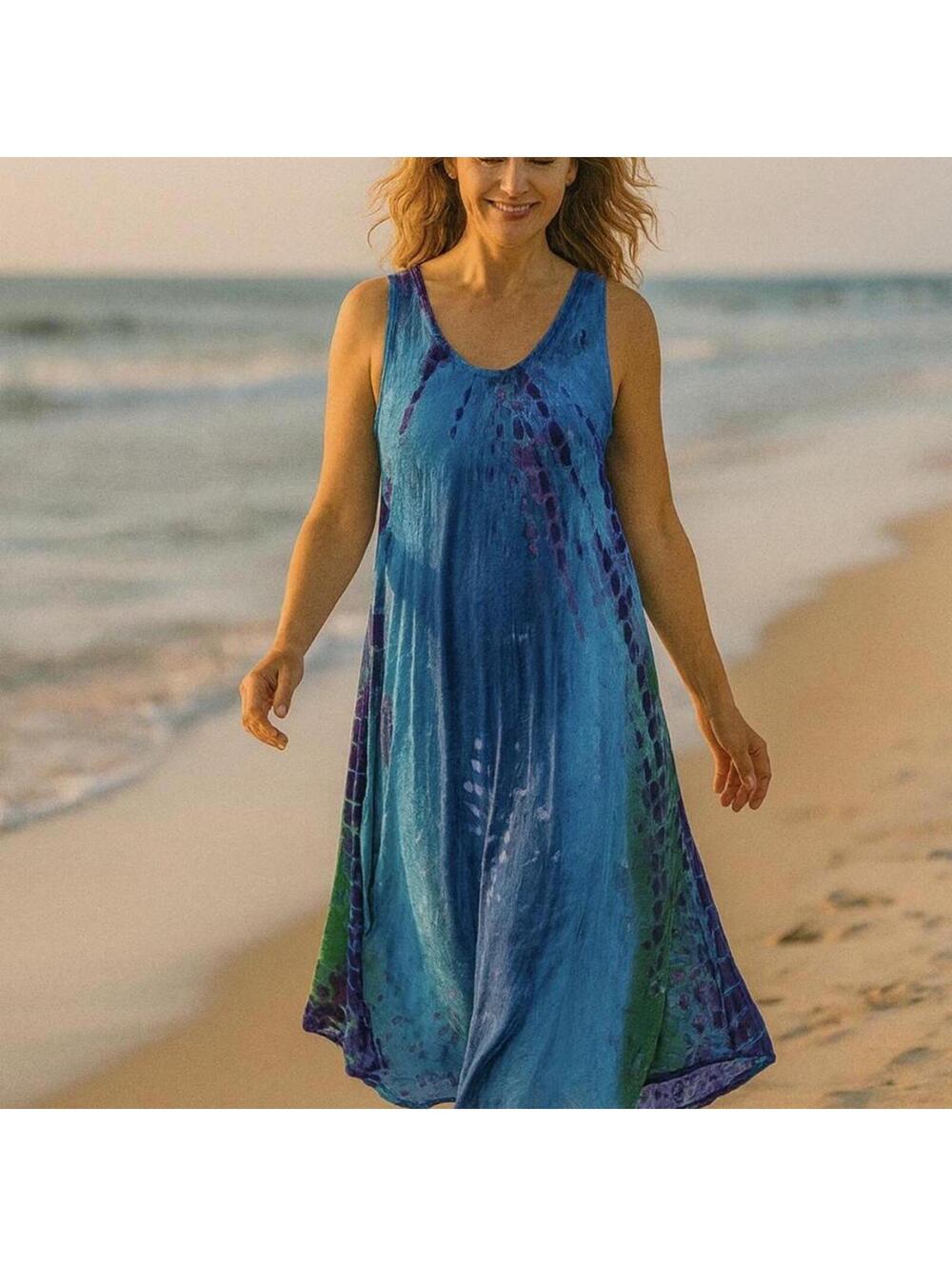 Women's Blue and Multi Dress